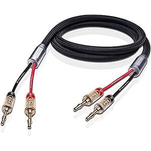 Oehlbach XXL Fusion Two B - afgeschermde high-end luidsprekerkabelset met banana-connector, Made in Germany - 2 x 4 m