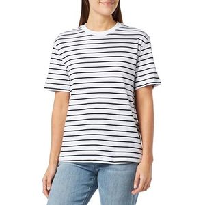 Stripe T-shirt; zwart gestreept, zwart, wit, M