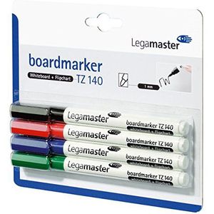 Legamaster 7-114001 boardmarker TZ140 Set van 4 met europerforatie. 4er Set mit Eurolochung gesorteerd