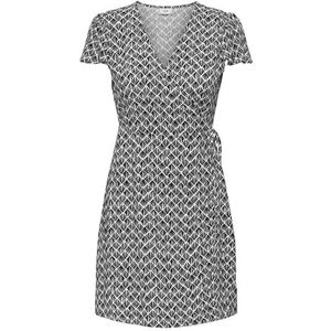 Jdy Sezen Life S/S Wrap Dress WVN Dia, cloud dancer, S