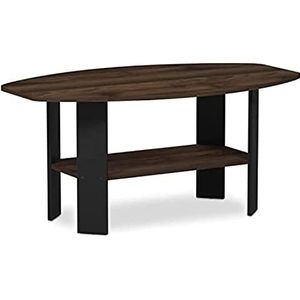 Furinno Simple Design Salontafel, hout, Columbia Walnoot/zwart, 54,61 x 54,61 x 41,28 cm