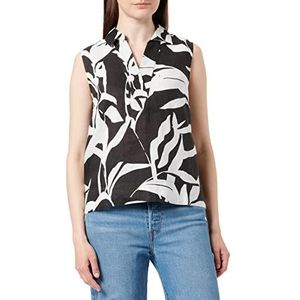 s.Oliver dames blouse mouwloos, zwart | wit 99a3, 34