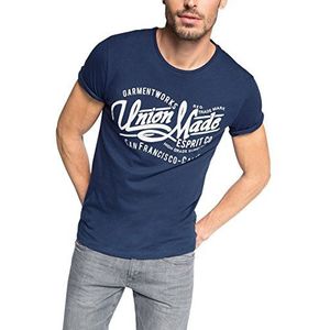 ESPRIT Heren T-shirts met print - Regular Fit, blauw (Navy 2 401), XXL
