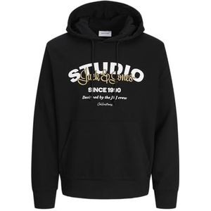JACK & JONES Jjyuki Sweat Hood Pls - Plus Size, zwart, 6XL