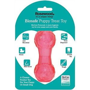 Rosewood 43106 Interactief speelgoed met lekkernijen dispenser voor puppy's, S, roze