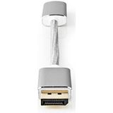 DisplayPort-Kabel - DisplayPort Male - HDMI Output - 4K@60Hz - Verguld - 0.20 m - Rond - Gevlochten - Zilver - Cover Window Box