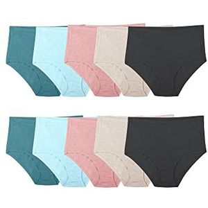 Fruit of the Loom Beyondsoft ondergoed voor dames, superzacht ontworpen met comfort in gedachten, verkrijgbaar in grote maten, Plus Size Slip - Katoenmix - 10 Pack - Teal/Roze/Zwart, 9 Plus