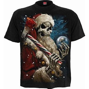Spiral - Candy Cane Santa - T-shirt - Zwart