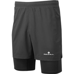 Ronhill - Core Twin - Korte Hardloopbroek - Zwart - Gerecycled Polyester