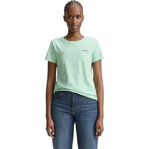 TOM TAILOR Denim T-shirt voor dames met opschrift, 32229 - Mint Jade Turqouise, XXL