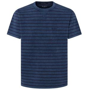 Pepe Jeans Heren gestreept Silverton T-shirt, T-shirt, blauw, S, Blauw (Donker Denim Blauw), S