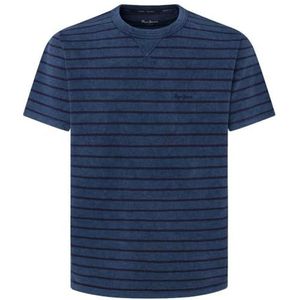 Pepe Jeans Heren gestreept Silverton Tee, T-shirt, blauw, XS, Blauw (Donker Denim Blauw), XS