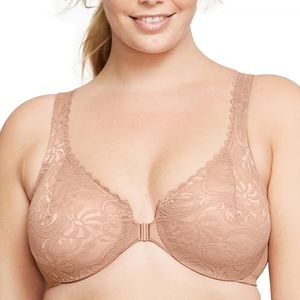 Wonderwire Beha met kant, opening vooraan, #9245, Cappuccino, 70C