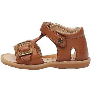 Naturino Quartz-sandalen van leer met opdruk, Beige, 20 EU