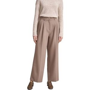Pantalon - Taupe - Elastische Viscose - Rechte Pijpbelijning