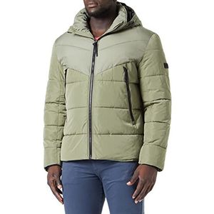 TOM TAILOR Denim Uomini Gewatteerde jas met afneembare capuchon 1012012, 10905 - Tree Moss Green, L