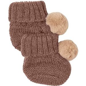 NAME IT Baby Girls NBFWRILLA Wool Knit Slippers W/DOT XXII Sokken, Cognac, 62/68, cognac, 62/68 cm