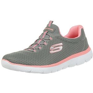 Skechers SUMMITS dames Sneaker, Gray Mesh Pink Trim, 39.5 EU