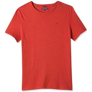 Tommy Hilfiger Basic Cn Knit S/S T-shirt voor jongens, appelrood gemêleerd, 176 cm