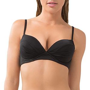 Smart & Sexy Women's Standard Swim Secret Convertible Push-up Bikini Top, Black Hue, 34A