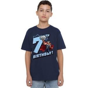 Thor Birthday 7 Uniseks T-shirt voor kinderen, marineblauw, 3-4 jaar, marineblauw, 3-4 jaar