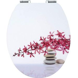 Wirquin 20723914 WC-bril met softclosemechanisme Diplomat, Zen-motief met stenen en bloemen