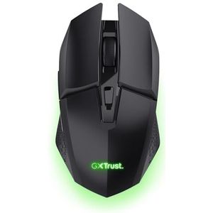 GXTrust 1108 Vylax Oplaadbare Draadloze Gaming Muis, 80 Uren Batterijduur, 800-4800 DPI, LED Verlichting, Opbergbare USB Receiver, 6 Knoppen, RGB Gaming Mouse voor Laptop Computer PC, Zwart