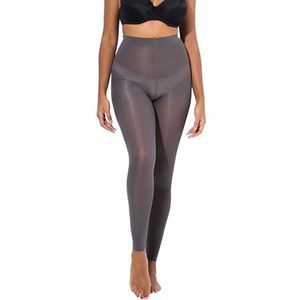 Ulla Popken Grote maten grote maten plussize kousenlegging, 60 denier, platte naden, donkergrijs, 52-54