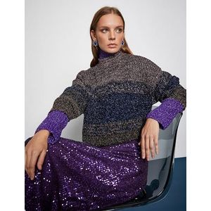 Koton Oversized sweater voor dames met turtle nek, Roze design (2d8), M
