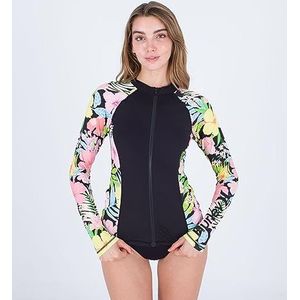 Sunset District Zip Front Rashguard Zwart, Zwart, M