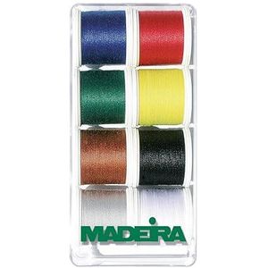 Madeira Aerofil extra sterke draad - hand- en machinaal naaien, voor knopen, afwerkingen, reparaties, tenten, leer, denim, stiksels - 8 x 100 m, diverse kleuren