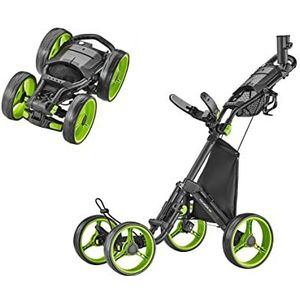 CaddyTek Golfwagen met 4 wielen - Compact, lichtgewicht, dichtbij opvouwbare push pull caddy karretje - Explorer V8, lime, one size