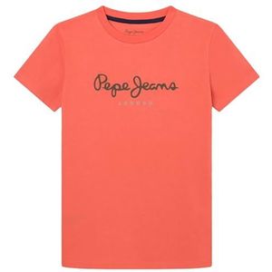 Pepe Jeans New Art N T-shirt voor kinderen, oranje (gebrande oranje), 8 jaar