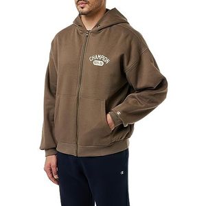 Champion Legacy Athletics-Poly-Fleece Full Zip Sweatshirt met capuchon voor heren, Cioccolato, L