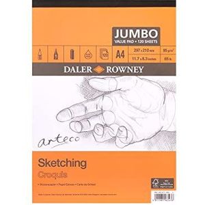 Daler-Rowney Arteco Schetsen, tekenen en schilderen A4 95gsm Medium Grain Paper Pad 120 vellen