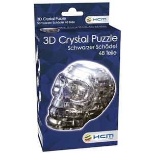Crystal Puzzel | 3D Schedel Zwart | Transparant Design | 49 delen | Bouwpakket voor kinderen en volwassenen HCM Kinzel