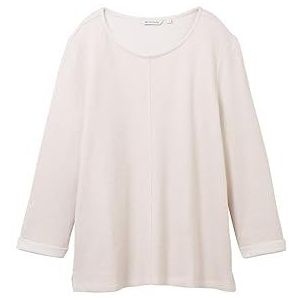 TOM TAILOR Dames Cosy Swearshirt met 3/4-mouw, 32398 - Clouds Grey Melange, M