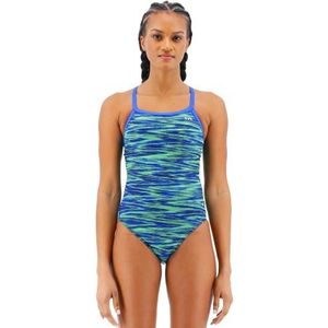 TYR Durafast Elite Diamondfit Badpak voor dames, eendelig, Blauw/Groen, 152