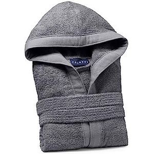 Caleffi Soft badjas met capuchon, katoen, antraciet, L, 1000448