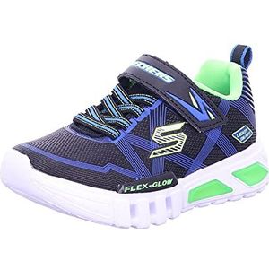 Skechers Flex-Glow-90542l Sneakers voor jongens, Zwart Black Blue Lime Bblm, 29 EU