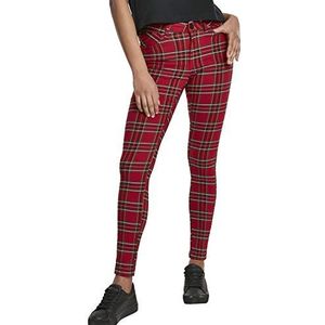 Urban Classics Skinny tartan broek voor dames, meerkleurig (rood/zwart 00200), 29