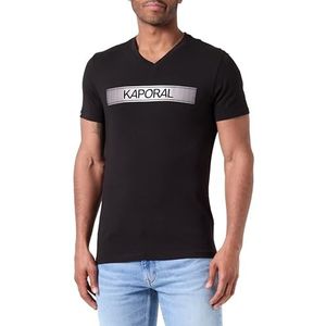Kaporal, T-shirt, model Brad, heren, zwart, 2XL; slim fit, korte mouwen, V-hals, Zwart, XXL