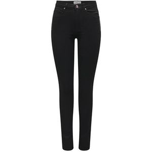 ONLY Onlroyal Hw Sk Zip Poc DNM PIM Jeans voor dames, Zwart, (S) W / 32L