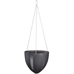 Scheurich Skyhanger Plantenbak van kunststof, Bright Metallic Grey, 20 cm diameter, 17,5 cm hoog, 2,6 l volume