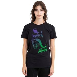 Spiderman Classic Gamerverse Venom Gradient dames T-shirt, zwart, groot, Zwart, L