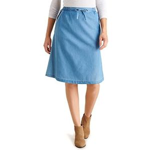 Damart - Fluid-rok van puur katoen voor dames, losse pasvorm, Chambray-Blauw, 42