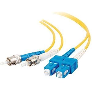 C2G 5m SC-ST 9/125 OS1 Duplex Singlemode PVC Fibre Optic kabel (LSZH) - Gele