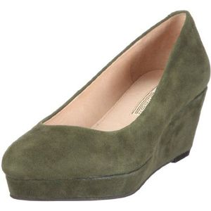 Buffalo London pumps kids suede, Groen Khaki 01, 38 EU