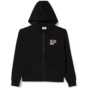 FILA Sweatshirt met capuchon voor meisjes, Stralen Graphic Logo, zwart, 158/164 cm