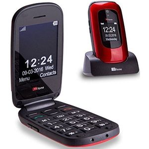 TTfone Lunar grote toetsen ongecompliceerd simlock-vrij opvouwbaar ontwerp mobiele telefoon (rood)